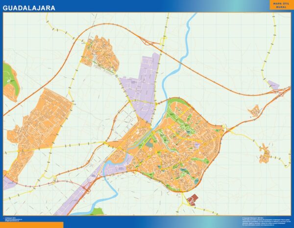 Plan Des Rues Guadalajara Plastifiée