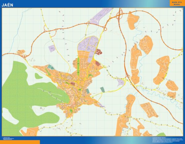 Plan Des Rues Jaen Plastifiée