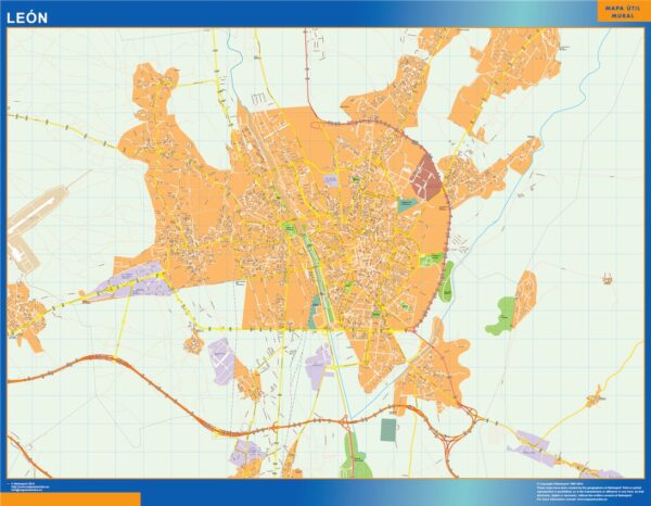 Plan Des Rues Leon Plastifiée