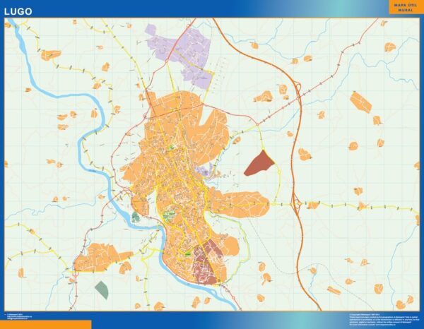 Plan Des Rues Lugo Plastifiée
