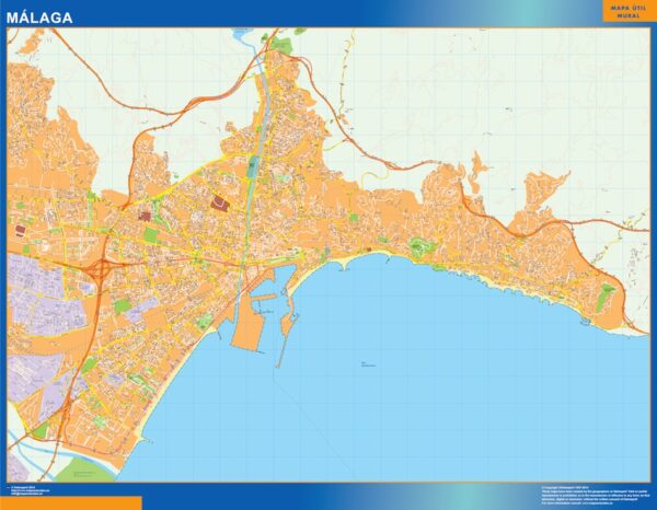 Plan Des Rues Malaga Plastifiée
