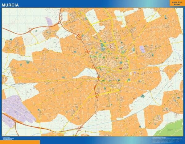 Plan Des Rues Murcia Plastifiée