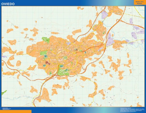 Plan Des Rues Oviedo Plastifiée