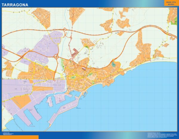 Plan Des Rues Tarragona Plastifiée