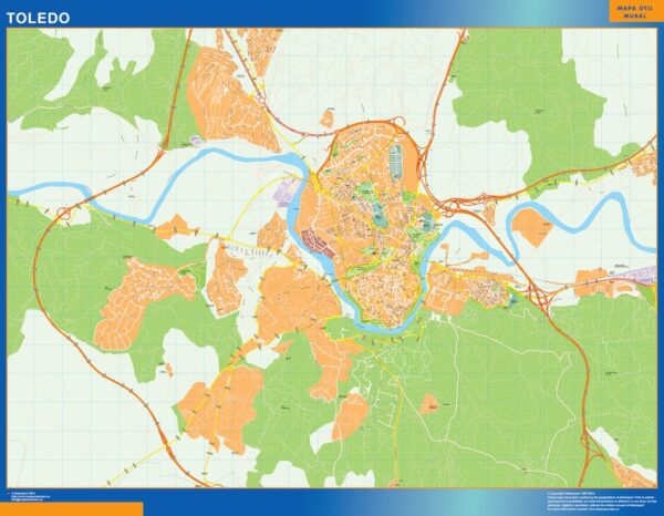 Plan Des Rues Toledo Plastifiée