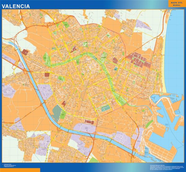 Plan Des Rues Valencia Plastifiée