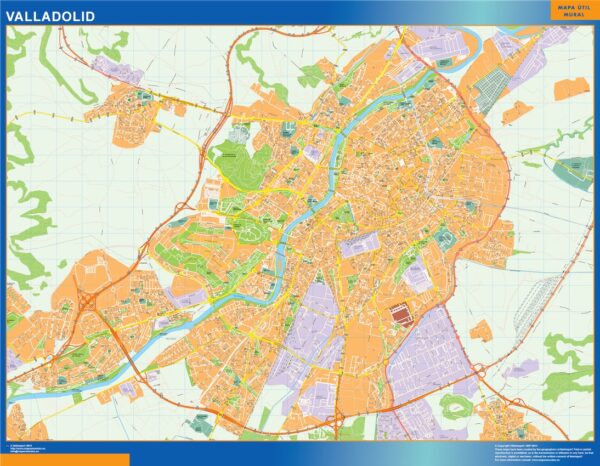 Plan Des Rues Valladolid Plastifiée