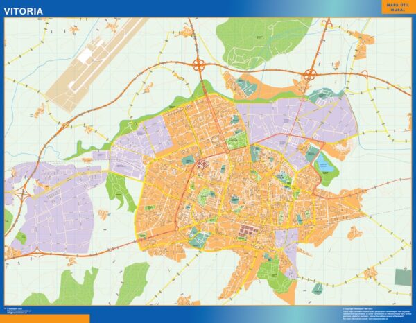 Plan Des Rues Vitoria Plastifiée