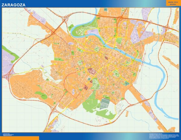 Plan Des Rues Zaragoza Plastifiée